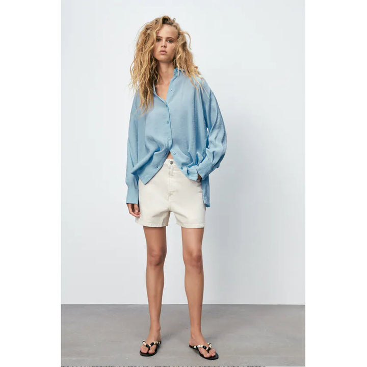 Zara- Oversize Flowing Shirt-  Light blue