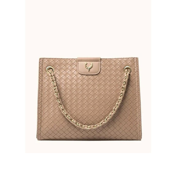 Shein- Khaki Braided Chain Tote Bag