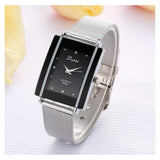 The Marshall- Silver Square Luxury Crystal Watch for Women - TM-W-14