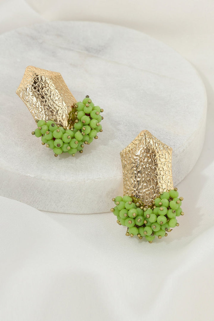 Keshia- Dior Green Beaded Stud