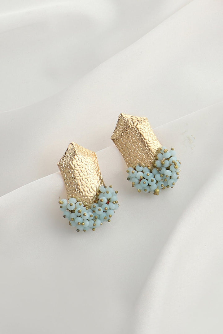 Keshia- Dior Light Blue Beaded Stud