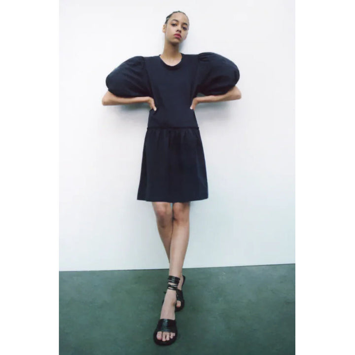 Zara- Short Full Dress- Navy Blue