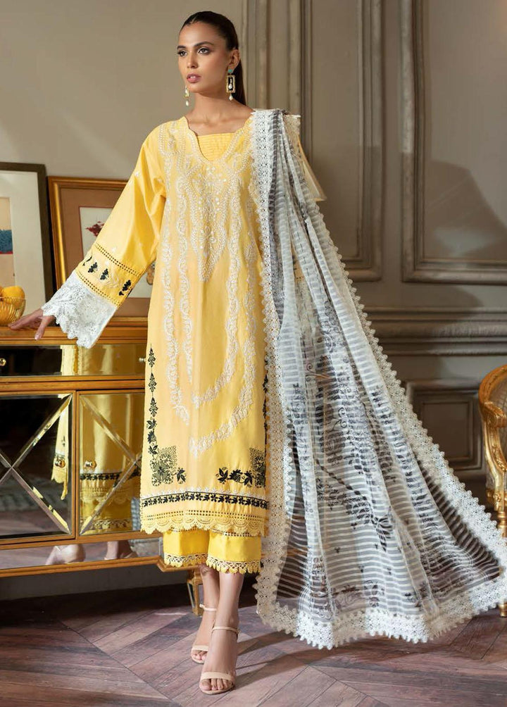 Nisa Hussain- Embroidered Lawn Suits Unstitched 3 Piece NSH22SS LF-NHl 004 - Spring