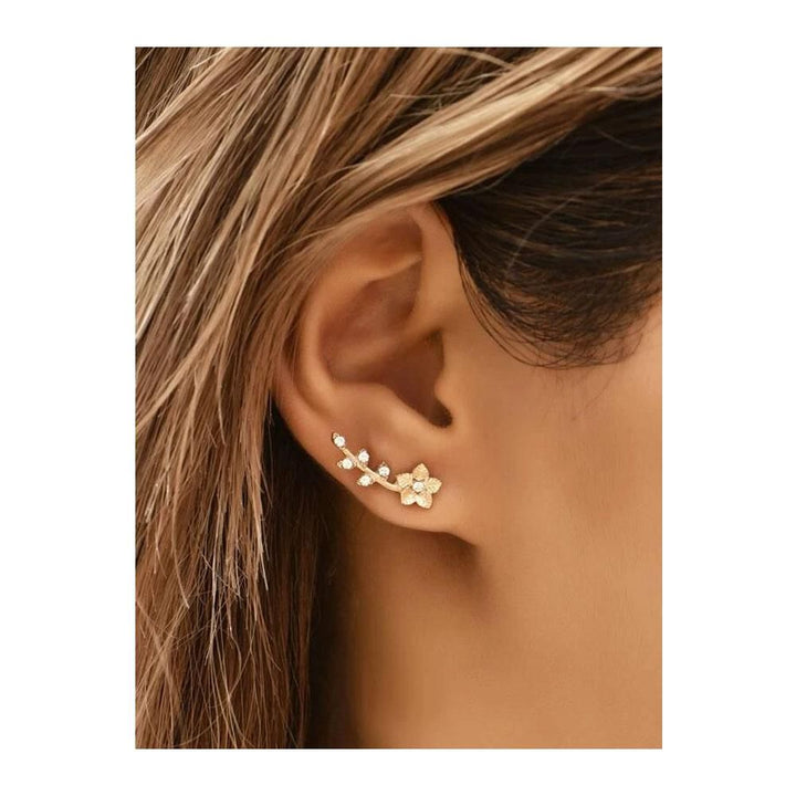 Romwe- Rhinestone Decor Stud Earrings