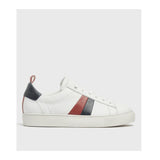 New Look- White Leather Block Stripe Lace Up Trainers For Women