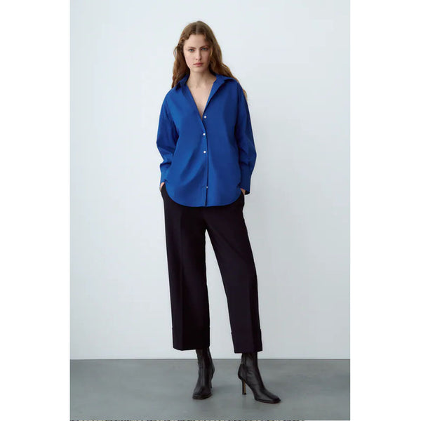 Zara- Poplin Shirt- Ink blue