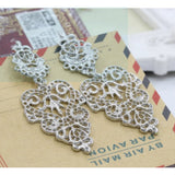 Dama Rusa- Silver Bohemian Openwork Pattern Earrings for Women- TM-E-38
