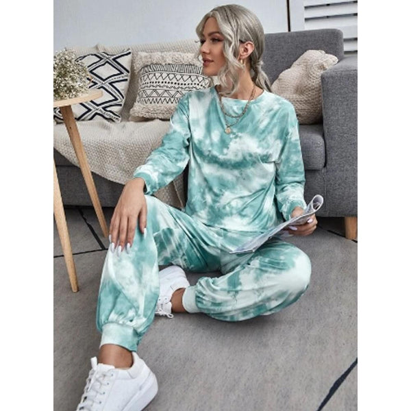 Shein- Tie Dye Drop Shoulder Top & Joggers