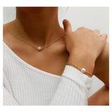 Jolly Chic- 2 Pieces Womens Simple Fashion Pearl Bracelet Jewelry Set