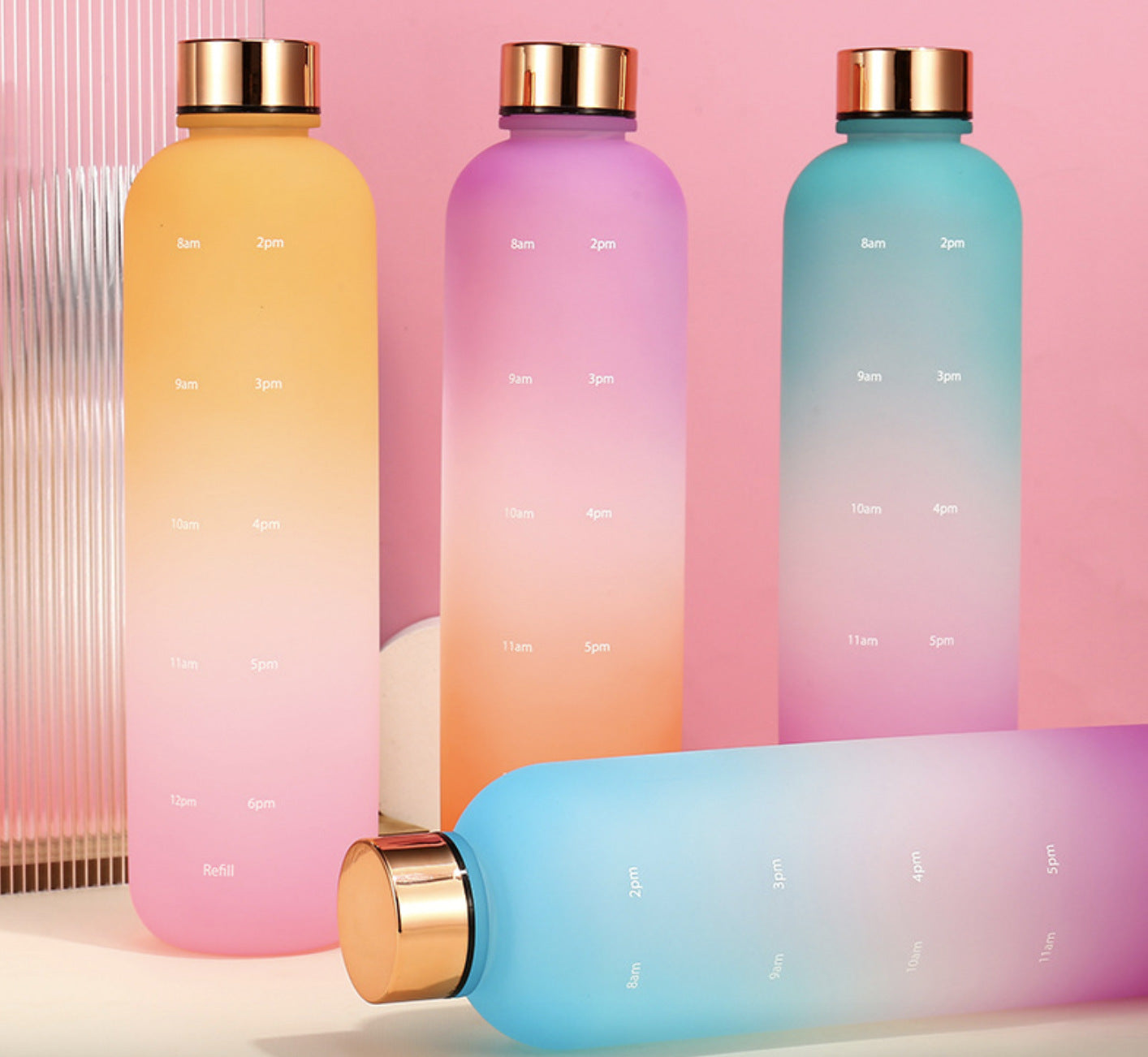 Primula Pink Ombre Motivational Water Bottle