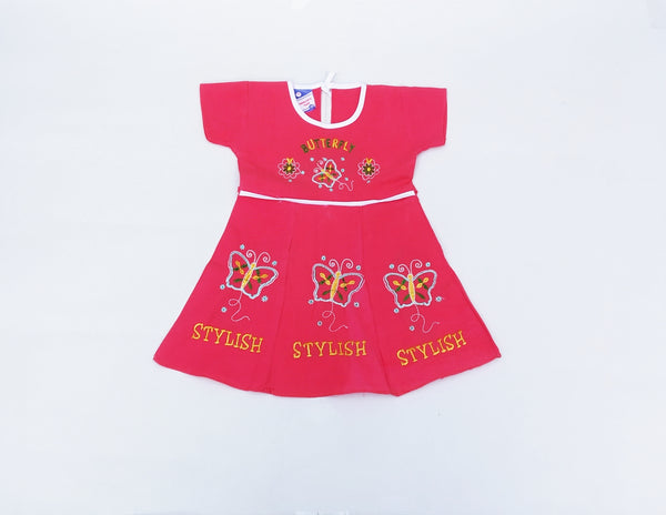 The Original - 1 Piece Peach Embroidered Kids Frock