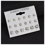 Pink Panda- Set Of 9 Crystal Studs