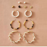 Pink Panda- Set of 6 hoops & studs