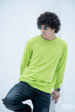 Weave Wardrobe-Men's Basic Plain Solid Sweatshirt - Neon Green