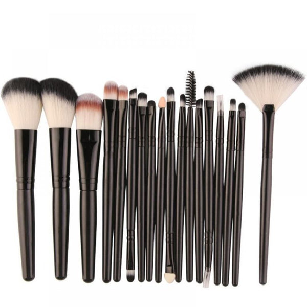 The original 18 Pcs Make Up Brushes Set Blackwhite