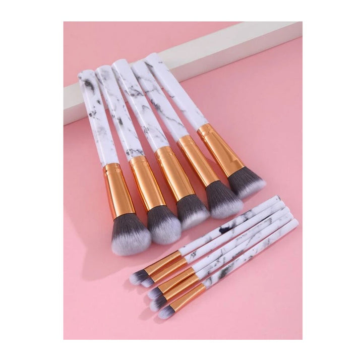 Shein- 10pcs Marble Pattern Makeup Brush Set