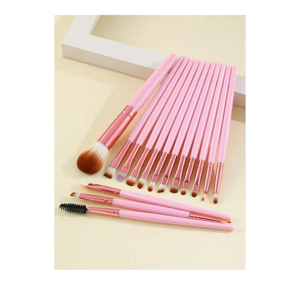 Shein- 15pcs Duo-fiber Makeup Brush Set