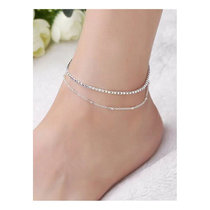 Shein- Glitter Layered Anklet Chain