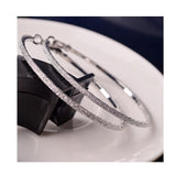 Dama Rusa- Silver Big Crystal 6CM Hoop Round Dangle Earrings for Women- TM-E-43-Sr