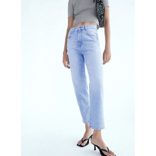 Zara- Z1975 Mom Jeans- Faded blue