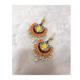 House of Jewels- Indian Earrings Pink/Green Multicolored