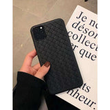 Shein - Woven Pattern Phone Case- Black