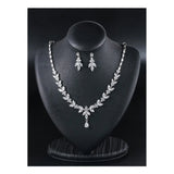 Shein- Zircon Decor Necklace & Drop Earrings