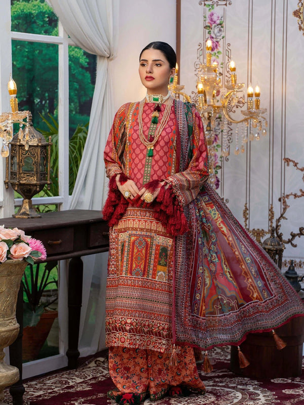 Keshia Mallika – 3 Piece Embroidered Unstitched Luxury Lawn