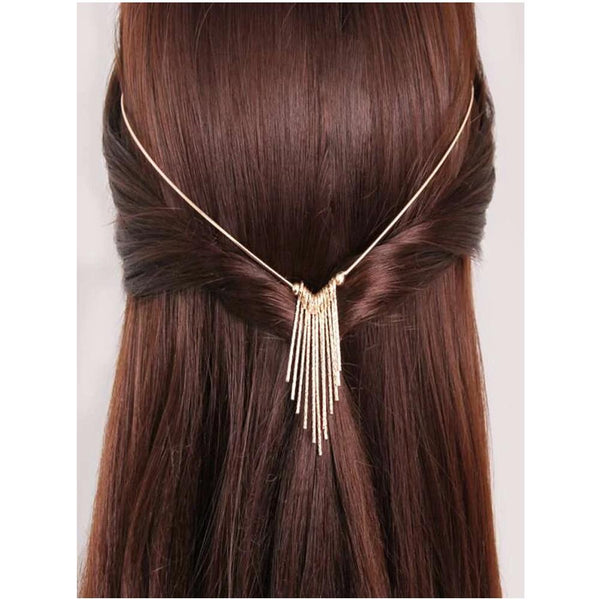 Shein-Metal Tassel Decor Headband