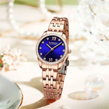 Curren Blue Dial Golden Chain Stainless Steel Watch For Women