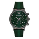 Emporio Armani- Men’s Quartz Leather Strap Green Dial 46mm Watch AR1950