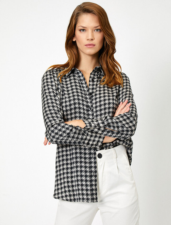 Koton- Patterned Shirt - Black