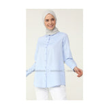 Modanisa Clothing- Refka Blue - Point Collar - Blouses