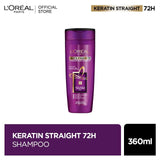 L'Oreal Paris- Elvive Keratin Straight 72H Shampoo 360 ml - For Straight Smooth Hair