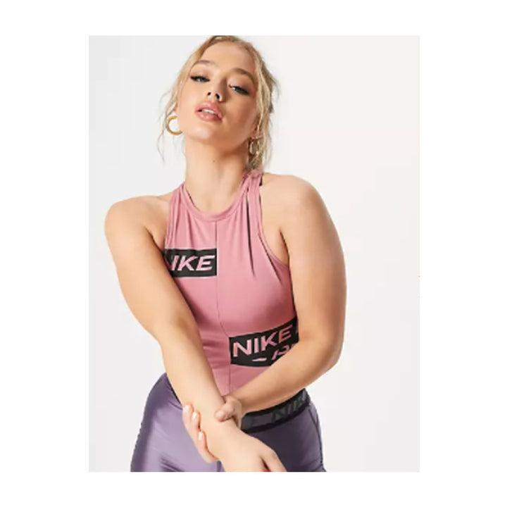 Asos- Nike Crop Logo Vest Top in pink