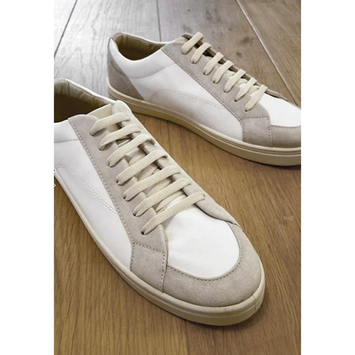 Asos Design- Asos Design Trainers In Stone With Mixed Materials