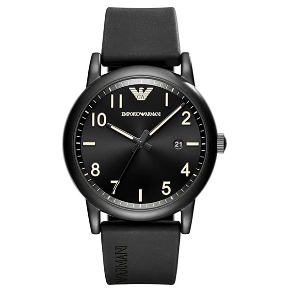 Emporio Armani- Men’s Quartz Silicone Strap Black Dial 43mm Watch AR11071