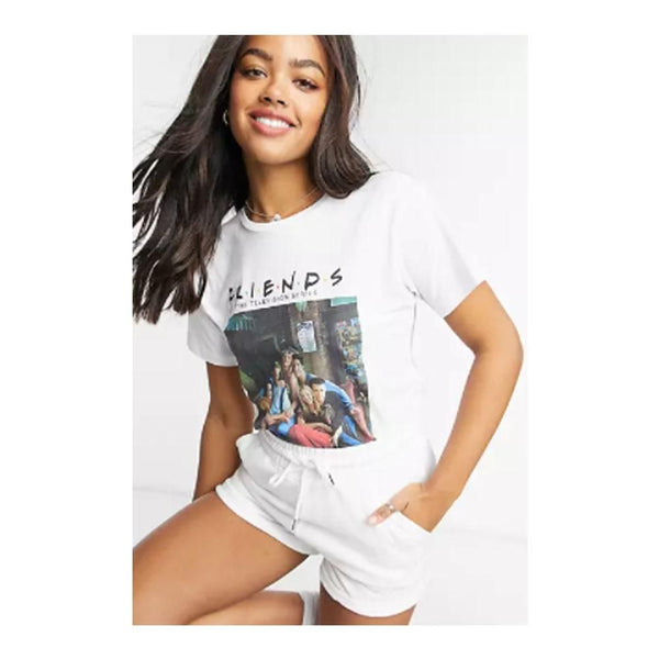 Asos- Design T-shirt with Friends Licence Print in White