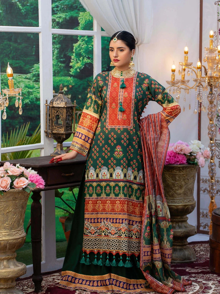 Keshia Jahan Ara – 3 Piece Embroidered Unstitched Luxury Lawn