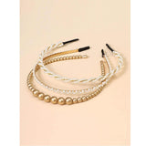 Shein- Hair hoop with artificial pearl beads 3 pairs