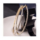Dama Rusa- Golden Big Crystal 6CM Hoop Round Dangle Earrings for Women- TM-E-43-Gd