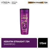 L'Oreal Paris-Elvive Keratin Straight 72H Shampoo 175 ml - For Straight Smooth Hair