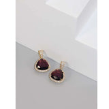 Shein- 16K Gold Plated Zircon & Crystal Decor Drop Earrings