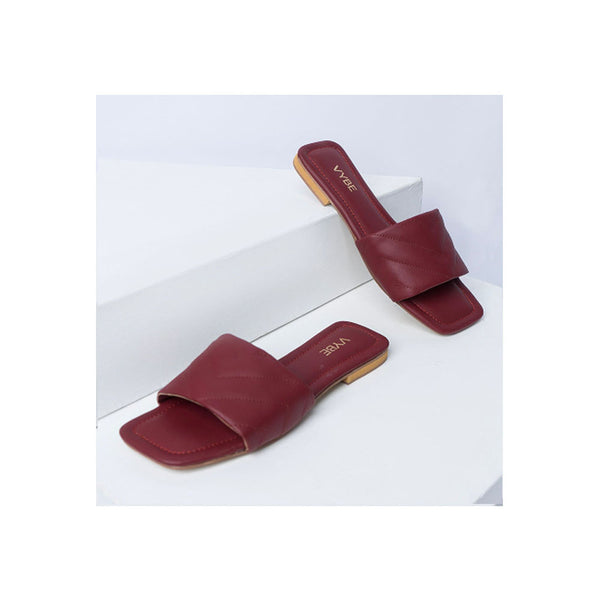 VYBE- V-Quliting Slide-Maroon