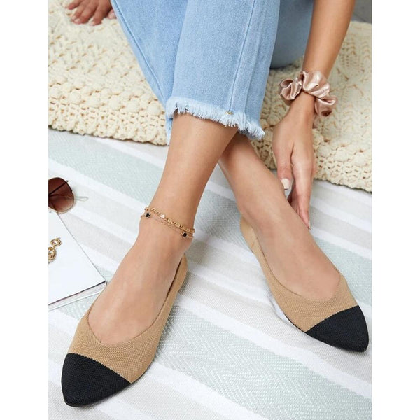 Shein- Two-tone pointed toe slip-on flats