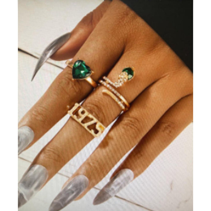 Shein- Fashion Jewellery 3 Pcs Personality Snake-Shaped Hollow Circle Ethnic Style Rings