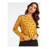 Max Fashion- Yellow All-Over Mickey Mouse Print Sweatshirt with Long Sleeves