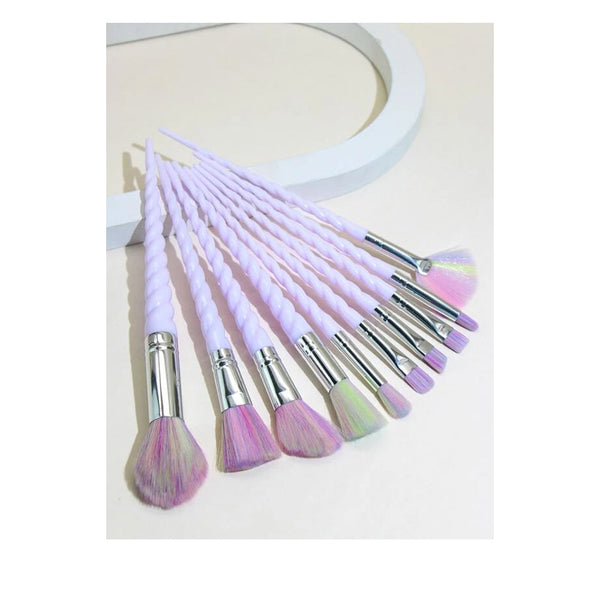 Shein- 10pcs Spiral Handle Makeup Brush Set