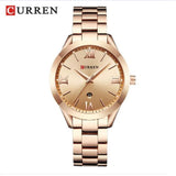Curren- Ladies Women Wrist Watches Relogio Femininos- 9007- Rose Gold