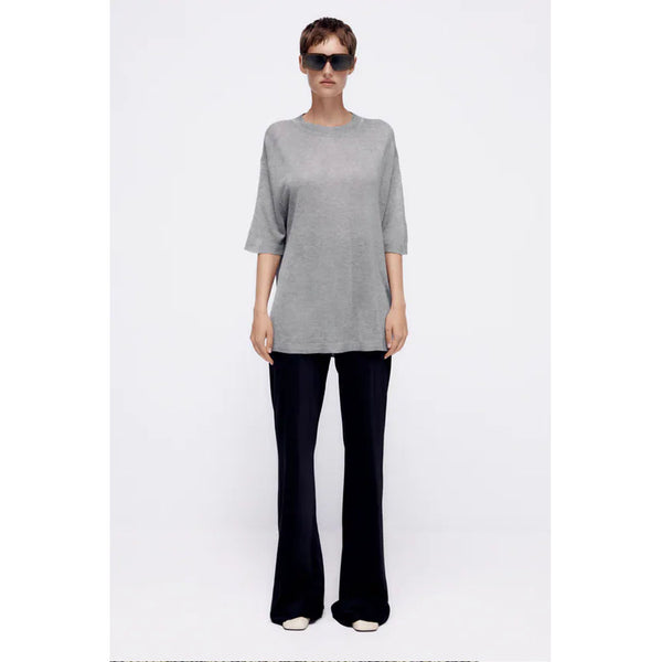 Zara- Oversize Knit Top- Grey